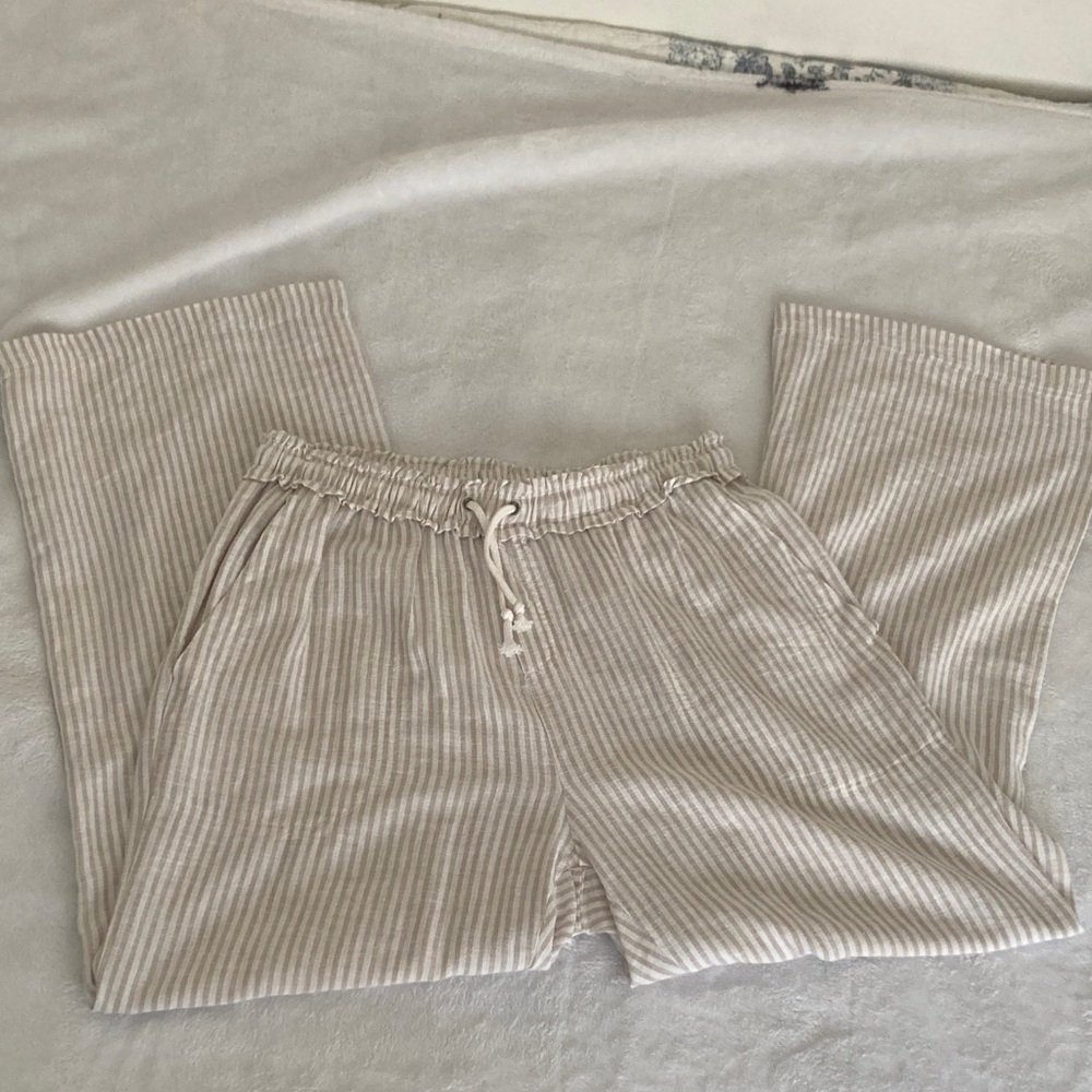 Cotton Striped Knit Lounge Pants